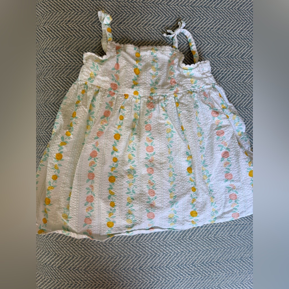 Janie and Jack White Dress with Yellow Lemon Print
